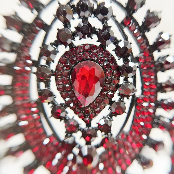 Black Crown, Goth Wedding Crown, Red Crystal Crown, Cosplay Costume, renaissance main image 5